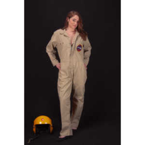 Lindsey was visiting and wanted to shoot, and I had an idea for a pinup based on a pilot's helmet I had recently been given.  So we went to a local military surplus and whipped up a pilot costume and did this shoot.